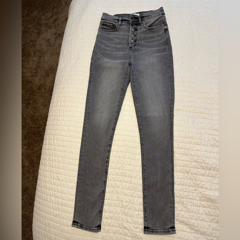 LOFT Gray High Rise Jeans with Classic Styling